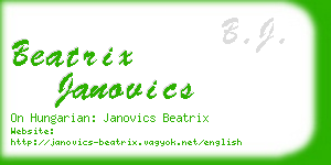 beatrix janovics business card